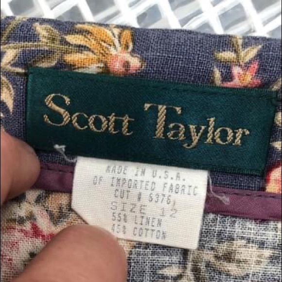 Vintage Linen Blend Floral Wrap Skirt Medium - Picture 3 of 4